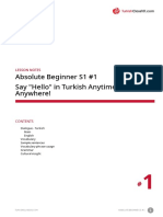 Absolute Beginner S1 #1 Say "Hello" in Turkish Anytime, Anywhere!