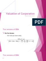 Valuation of Corporation: Drivers of Value Creation