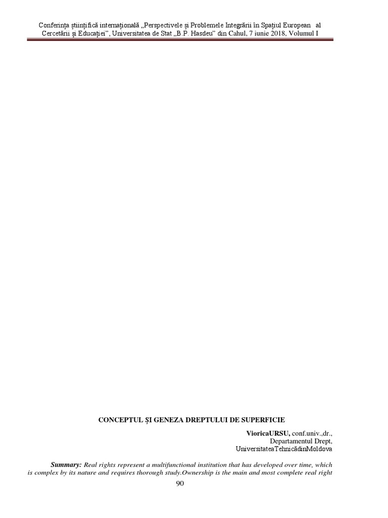 Conceptul Și Geneza Dreptului de Superficie | PDF