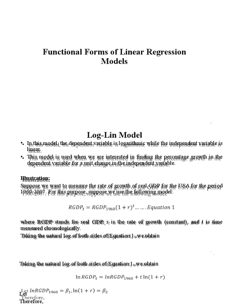 Log Lin Model _ Modèle Log Linéaire Pdf – BEDPF