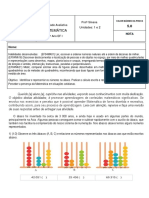 ATIVIDADE AVALIATIVA DE MATEMÁTICA - 1º B - 4º Ano