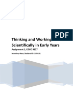 Thinking and Working Scientifically in Early Years: Assignment 1, EDUC 9127