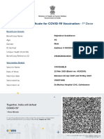 Provisional Certificate For COVID-19 Vaccination - 1 Dose: Beneficiary Details