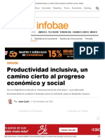JJL. Productividad inclusiva, un camino cierto al progreso económico y social - Infobae