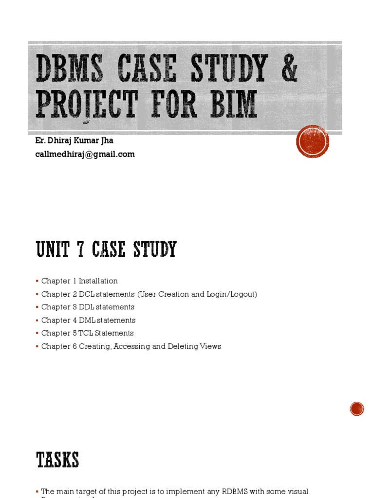 case study project for dbms