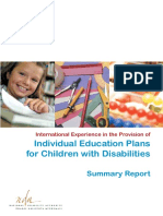 Individual Education Plans For Children With Disabilities: Summary Report