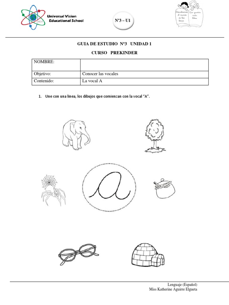 Actividades para Aprender la Vocal A | PDF | Artes del Lenguaje y ...