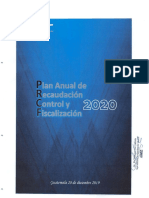Plan Anual de Recaudación Control y Fiscalización 2020
