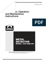 Installation, Operation and Maintenance Instructions: Metal Detector