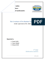 Covariance of Two Random Variables