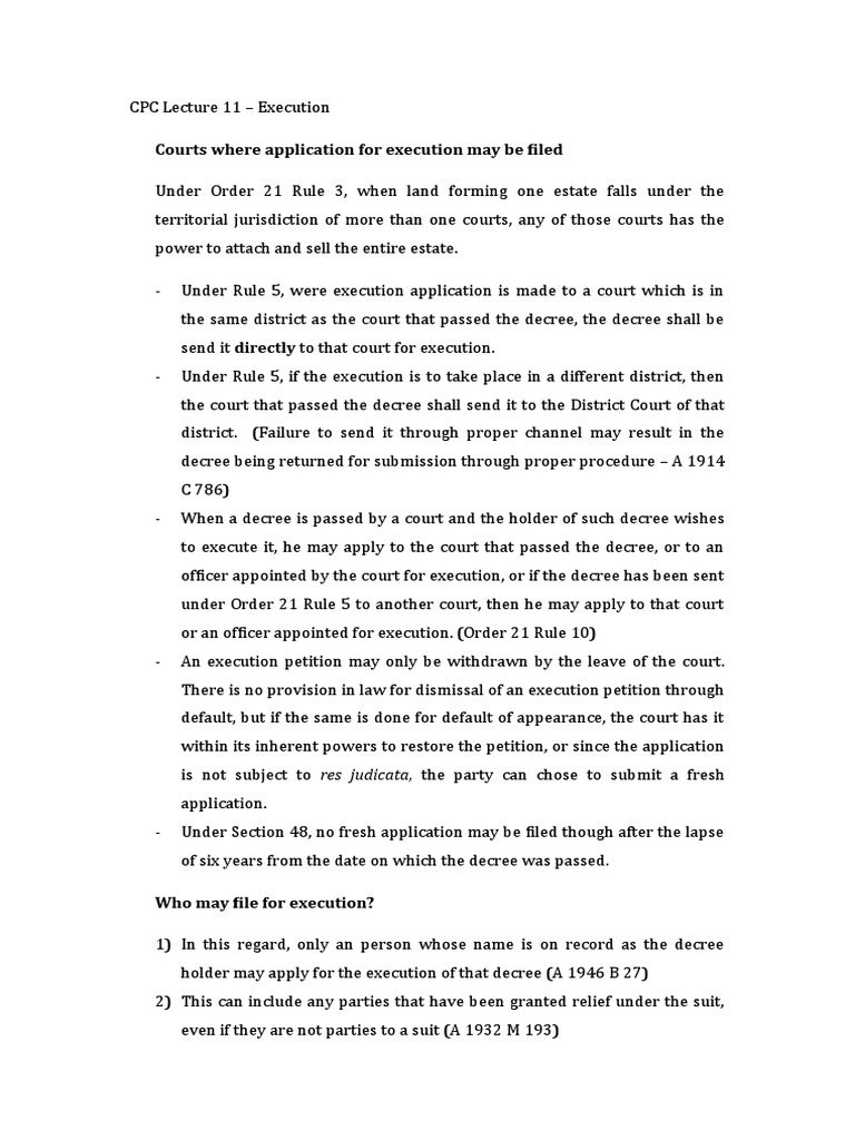 Execution Application Procedures | PDF | Judgment (Law) | Arrest