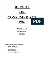 Report On Consumer Act 1987