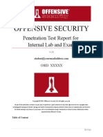 Offensive Security: Penetration Test Report For Internal Lab and Exam