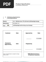 Product Specification: (V) Preliminary Specifications Final Specifications