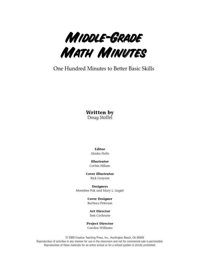 Math Minutes I | Download Free PDF | Elementary Mathematics | Teaching ...