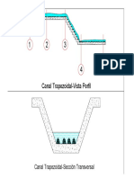 Canal trapezoidal perfil y sección
