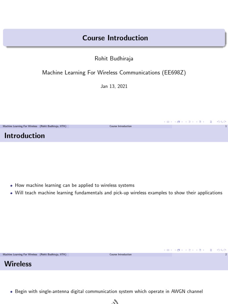 Machine Learning in Wireless Communications | PDF | Mimo | Machine Learning