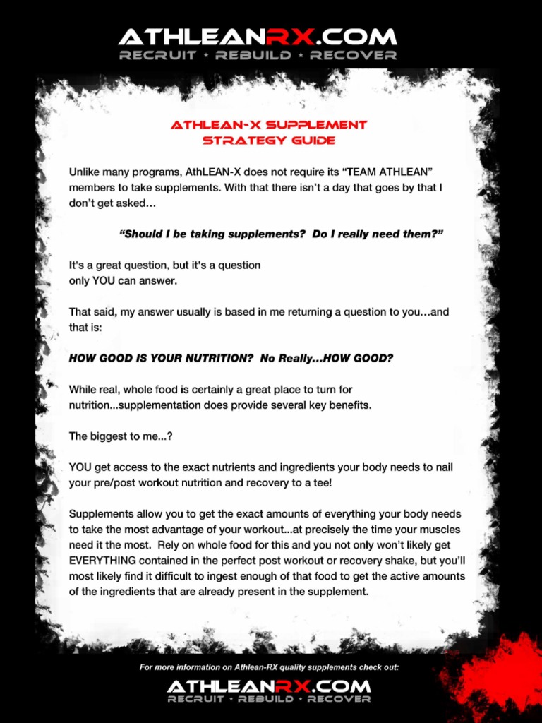 Athlean-X Supplement Strategy Guide | PDF | Dietary Supplements | Foods