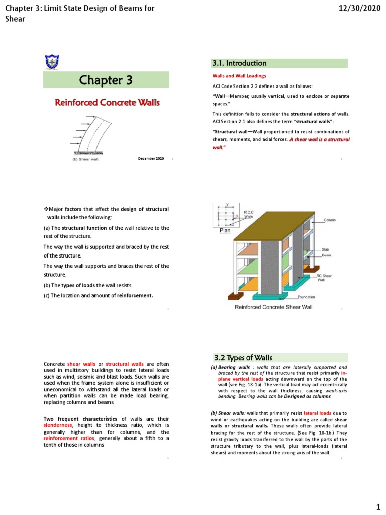 Design of Reinforced Concrete Walls | PDF | Beam (Structure) | Bending