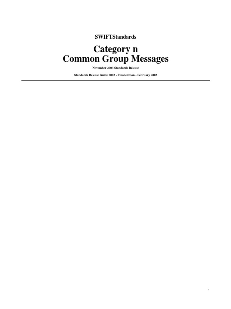 MTx9x - Common Group Messages (MTn90 - MTn99) | PDF | Financial ...