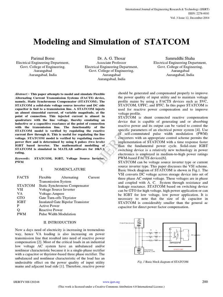 STATCOM Modeling and Simulation in MATLAB | PDF | Power Inverter ...
