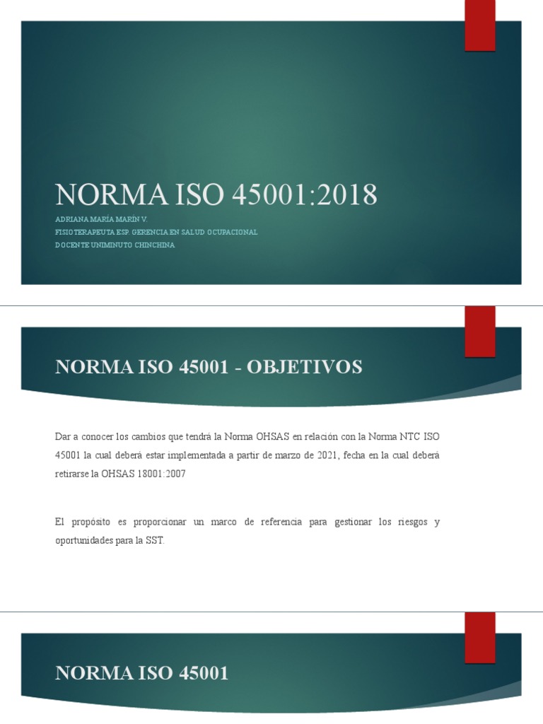 Norma Iso 45001. | PDF | Seguridad y salud ocupacional | Planificación