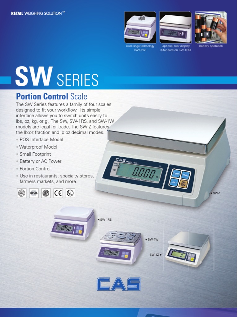 SW Series Portion Control Scales | PDF | Manufactured Goods