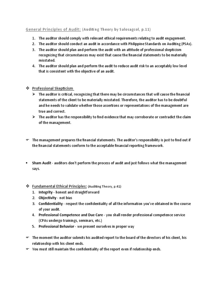 Fundamental Principles of Auditing | PDF | Financial Audit | Certified ...