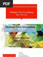 Strategic Cost Accounting: MBA-First Year