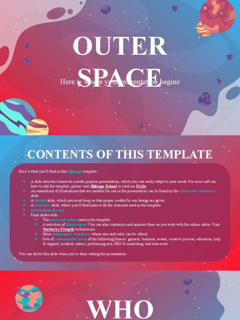 Outer Space by Slidesgo | PDF | Planets | Jupiter