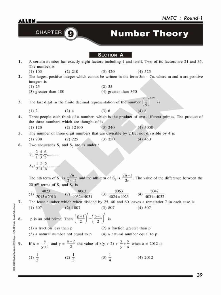 Number Theory Concepts And Problems Pdf