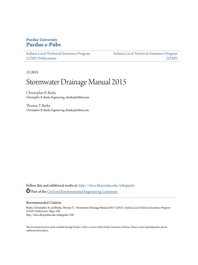 Stormwater Drainage Manual 2015 | PDF | Surface Runoff | Evaporation