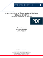 Implementing Organizational Culture After Mergers