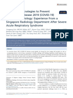 Operational Strategies To Prevent Coronavirus Disease 2019 (COVID-19) Spread in Radiology Experience From A Singapore Radiology Department After Severe Acute Respiratory Syndrome