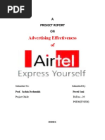 Advertising Effectiveness Of: A Project Report ON