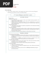 Task Sheet #01: 19 Century Philippines Under Rizal's Context