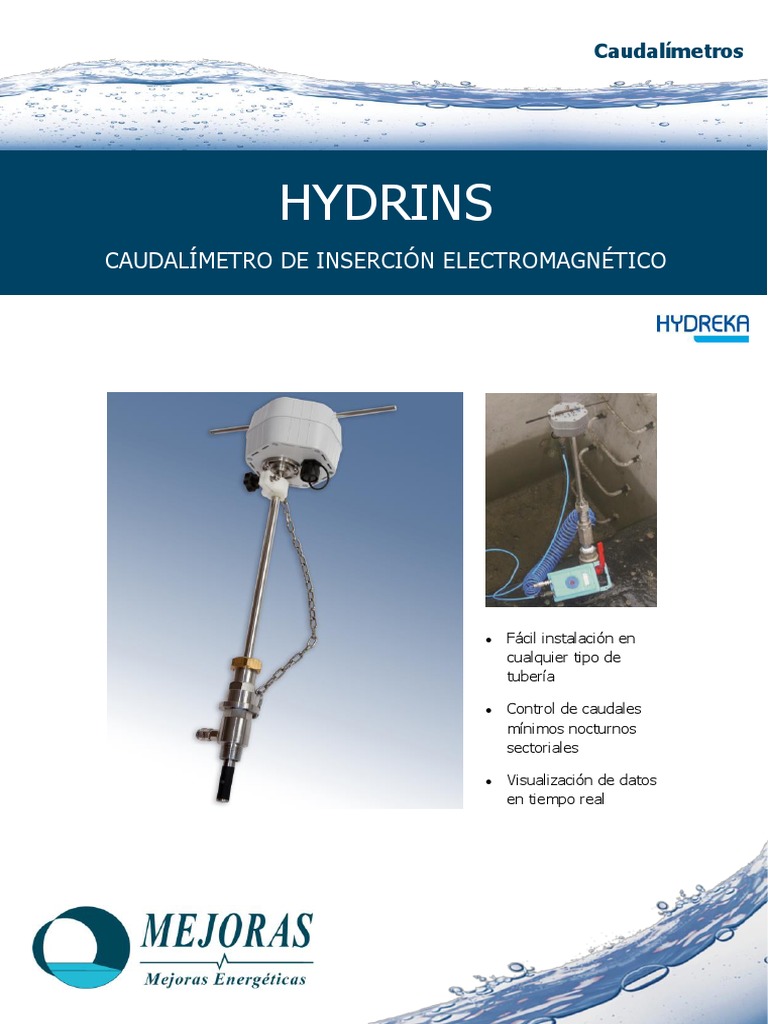 Caudalímetro Electromagnético HYDRINS | PDF | Medición de flujo | Equipo