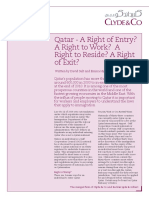 Qatar - A Right of Entry? A Right To Work? A Right To Reside? A Right of Exit?