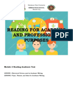 Reading For Academic and Professional Purposes