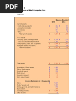 Cash Flows at Warf Computer, Inc.: Input Area