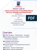 Session Code:JC: Global Outsourcing of Knowledge-Based Services: Strategy and Relationships