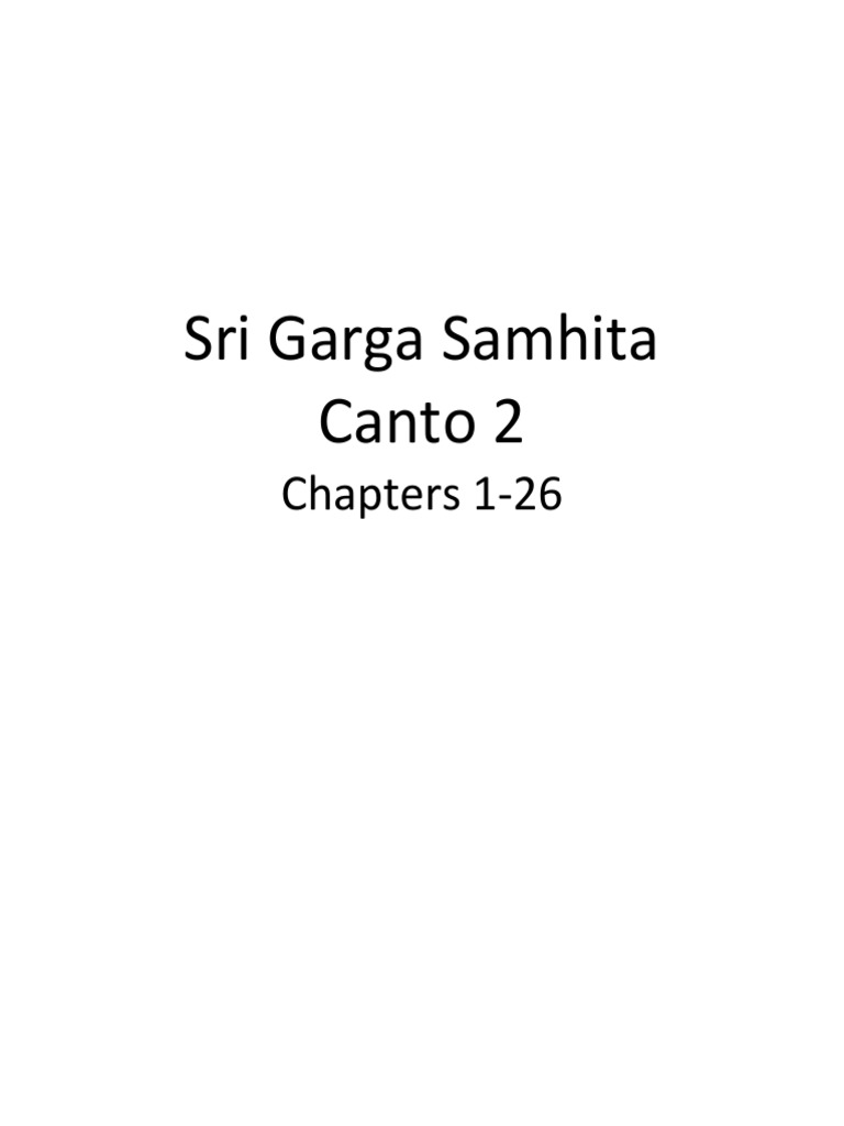 Garga Samhita: Canto 2 Overview | PDF | Vishnu | Hindu Mythology