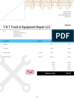 T N T Truck & Equipment Repair LLC: Invoice
