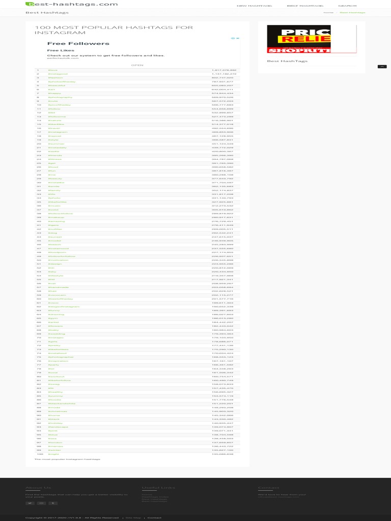 Best Hashtags On Instagram BestHashtags com.PDF Instagram 200 PDF