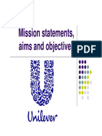 91058207 Unilever Mission Statement and Objectives