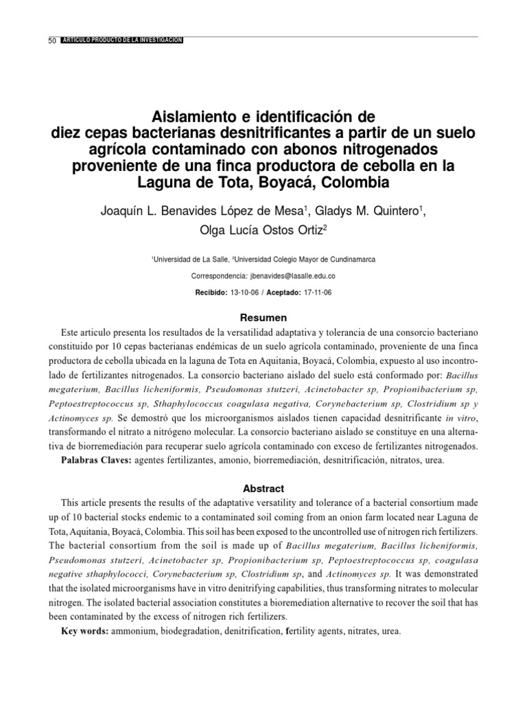 Articulo Cientifico Ejemplo | PDF | Unidad de formación de Colonia | Las  bacterias