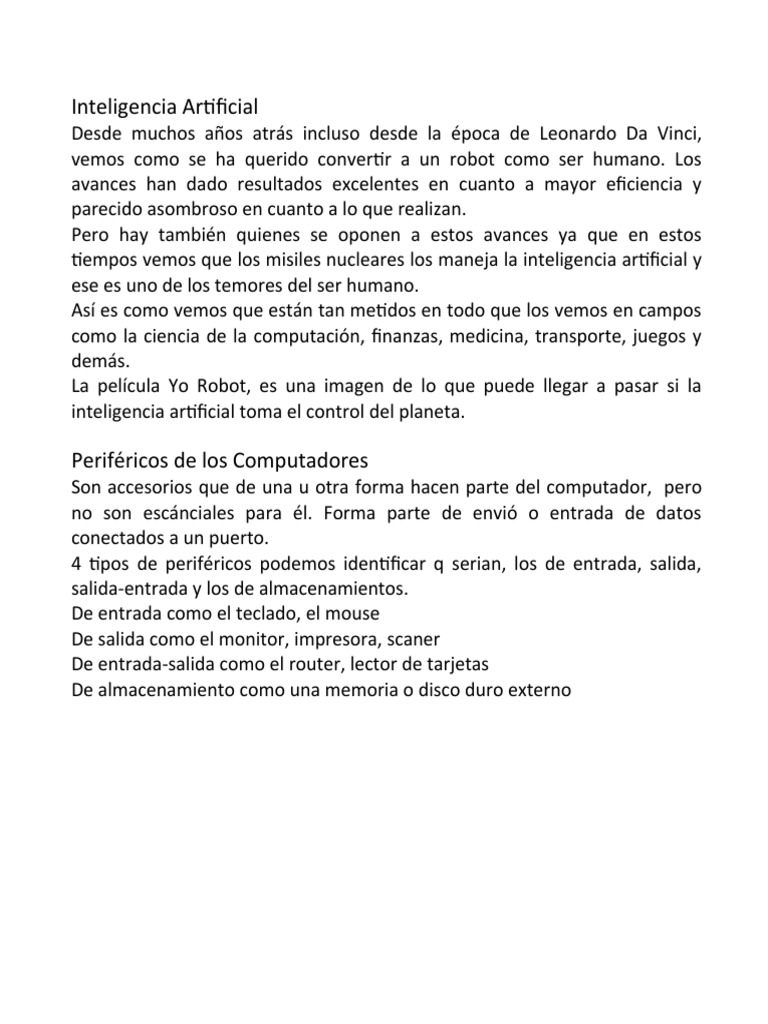 Avances y Temores de la IA y Periféricos | PDF | Juegos y actividades ...