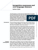 Metacognitive Awareness and Second Language Listeners Christine Goh