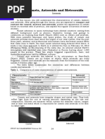 Comets, Asteroids and Meteoroids: Week 8