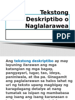 Tekstong Deskriptibo o Naglalarawea
